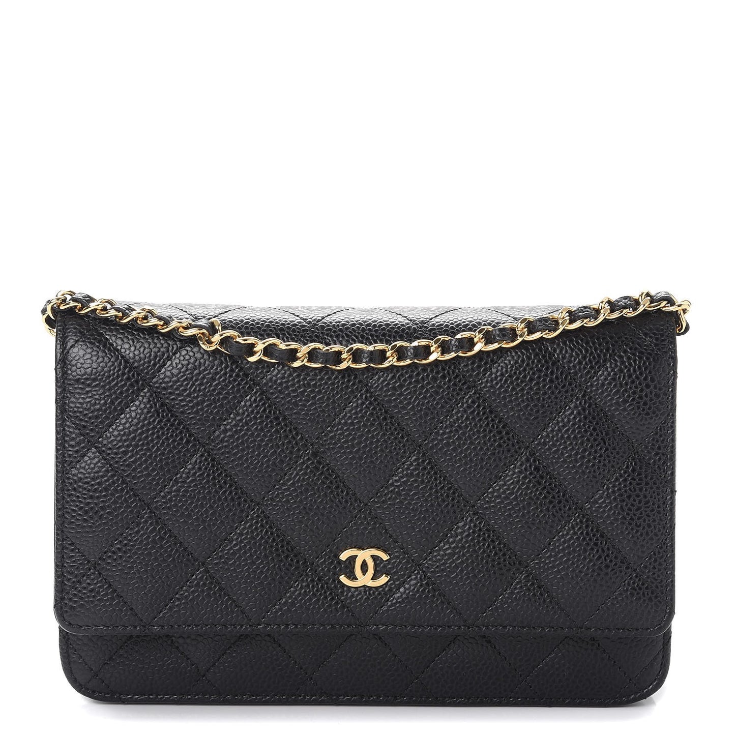 Caviar Quilted Wallet On Chain WOC Black