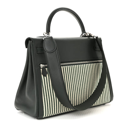 Hermes Swift Toile Riga Lakis Kelly 35 Vert Anglais 3 of 11