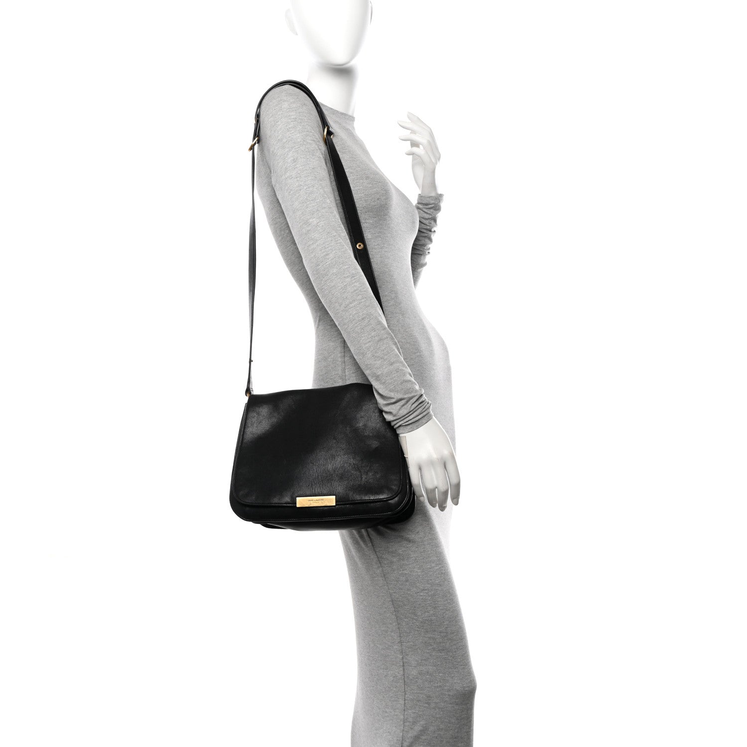Saint Laurent Lambskin Amalia Flap Shoulder Bag Black 2 of 17