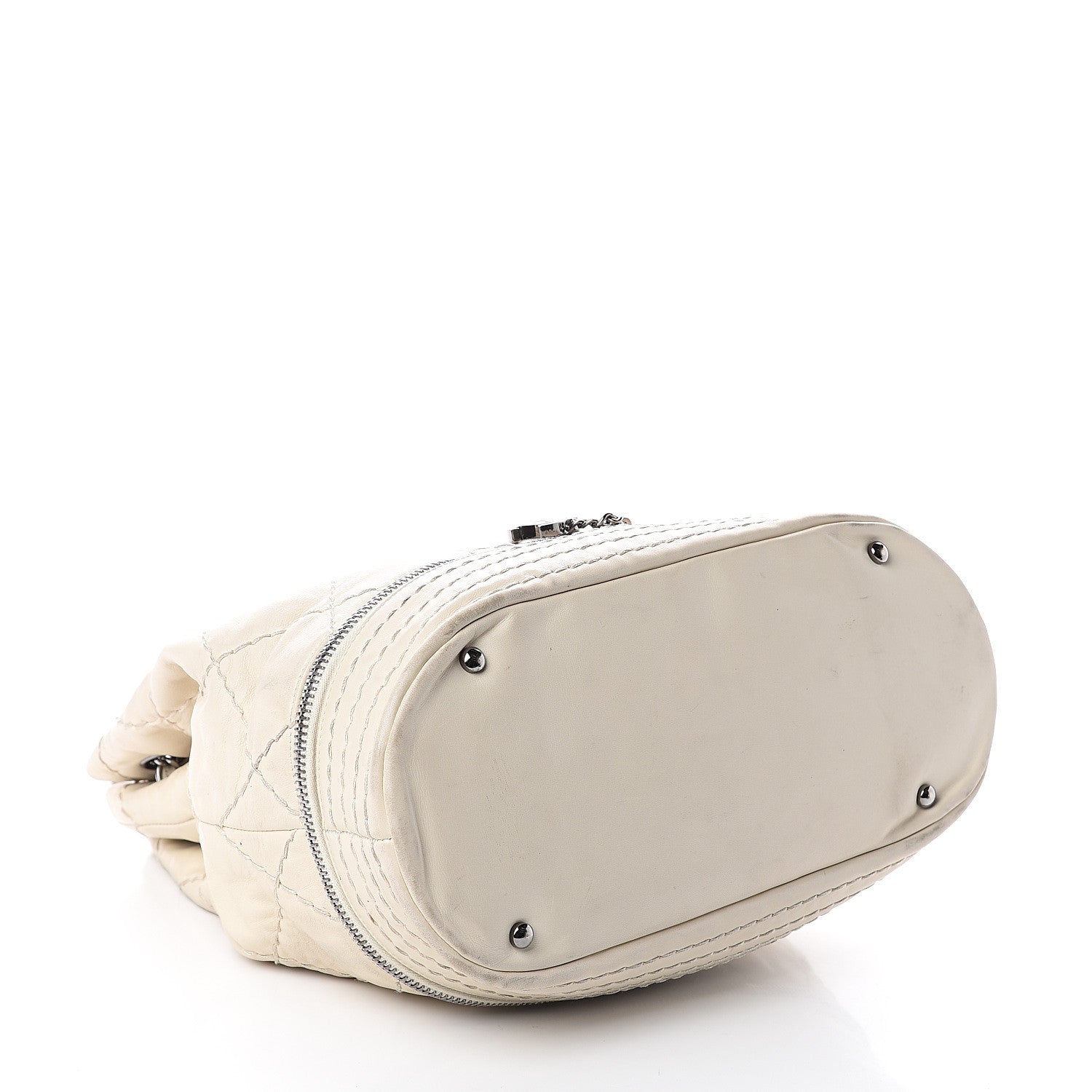 Chanel Lambskin Stitched Expandable Tote White 3 of 8