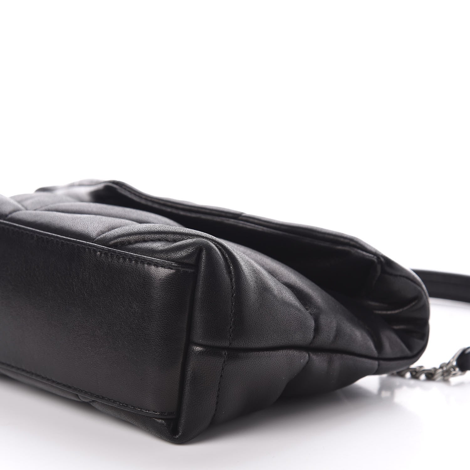 Saint Laurent Lambskin Quilted Toy Loulou Puffer Monogram Chain Satchel Black 9 of 13