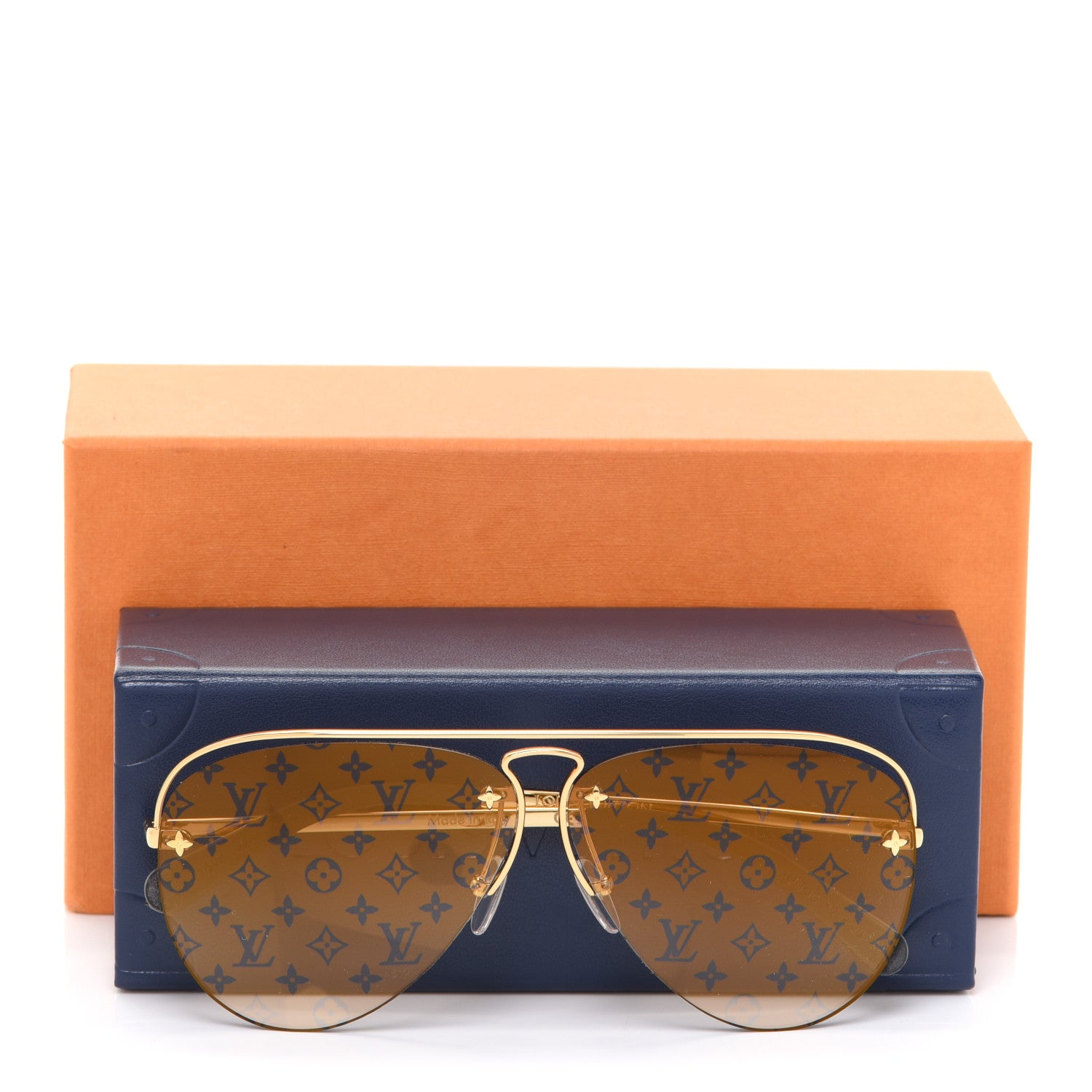 Louis Vuitton Monogram Grease Gradient Sunglasses Z1366W Brown 9 of 9