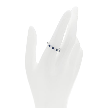 Tiffany Platinum Diamond Blue Sapphire Embrace Ring 57 8 2 of 5