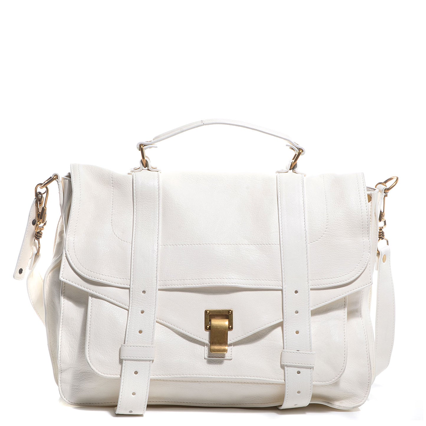 Lambskin PS1 Large Satchel White