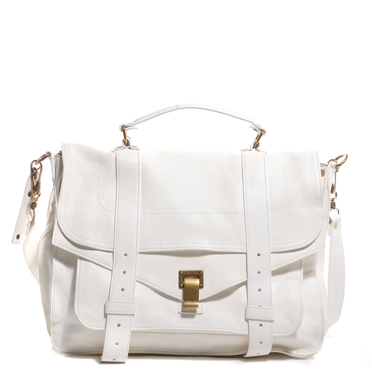 Proenza Schouler Lambskin PS1 Large Satchel White 1 of 15