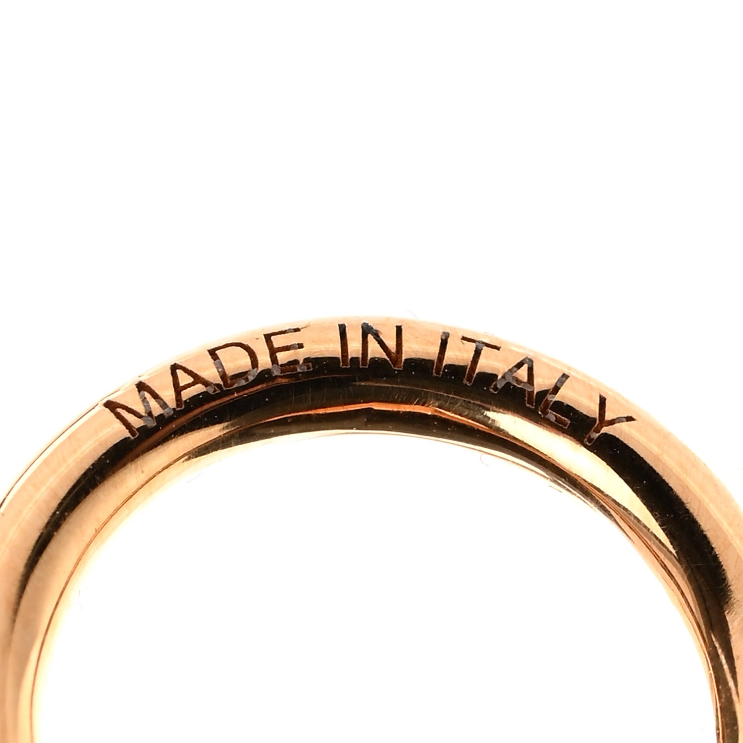 Hermes Rose Gold Plated Charms Grelot Twilly Ring 3 of 5