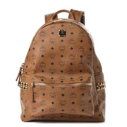 MCM Visetos Medium Side Studs Stark Backpack Cognac 1 of 8