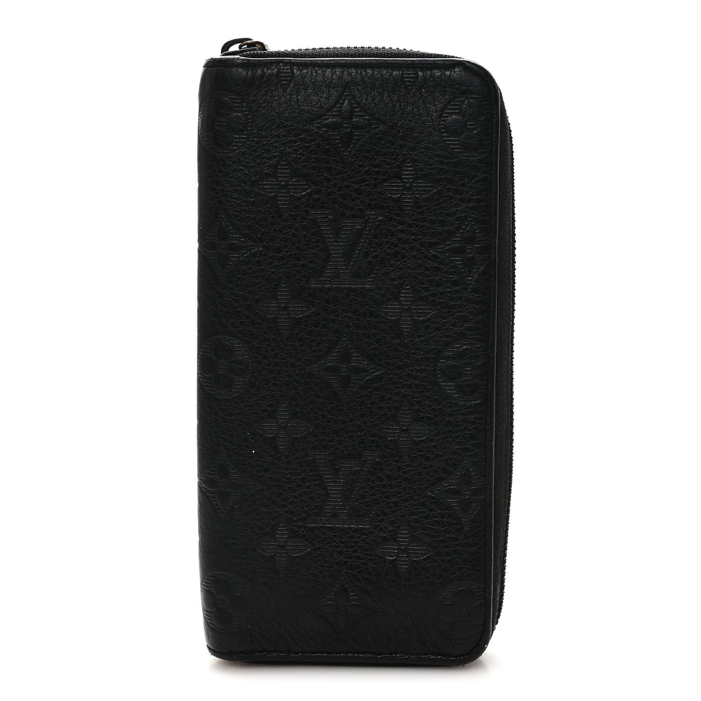 Calfskin Monogram Shadow Vertical Zippy Wallet Black