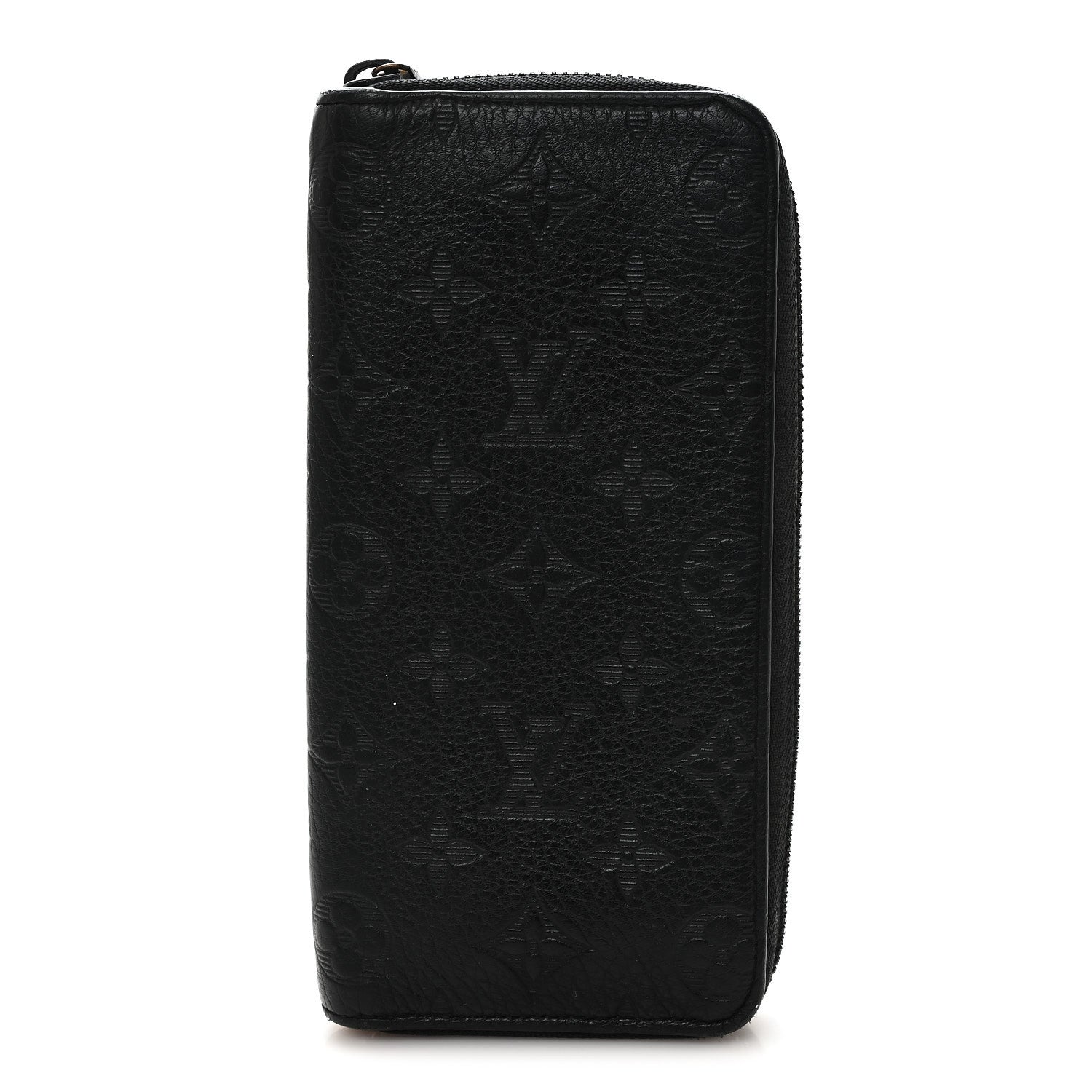 Louis Vuitton Calfskin Monogram Shadow Vertical Zippy Wallet Black 1 of 8
