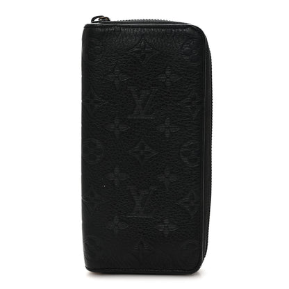 Louis Vuitton Calfskin Monogram Shadow Vertical Zippy Wallet Black 1 of 8