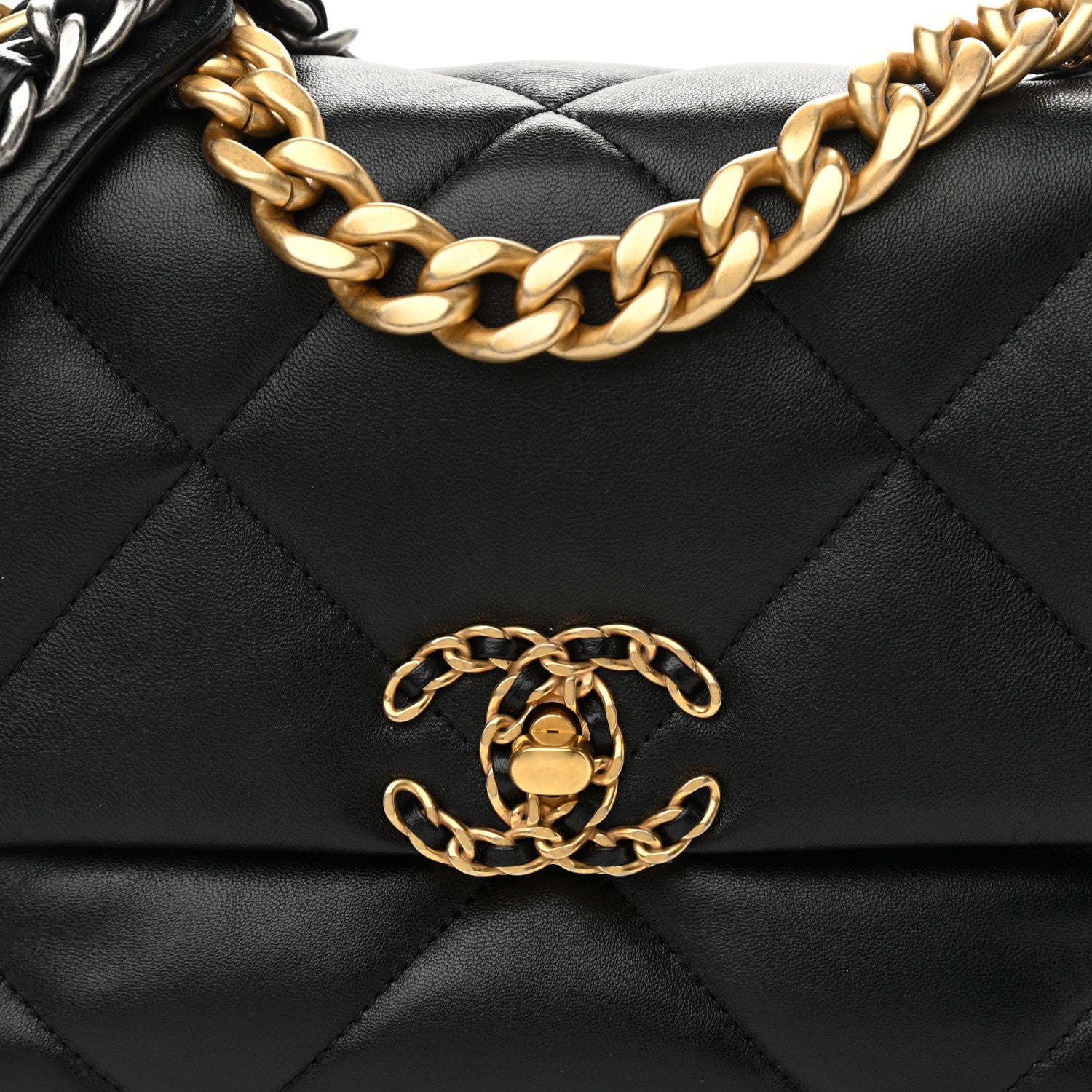 Chanel Goatskin Quilted Medium Chanel 19 Flap Black 8 of 12
