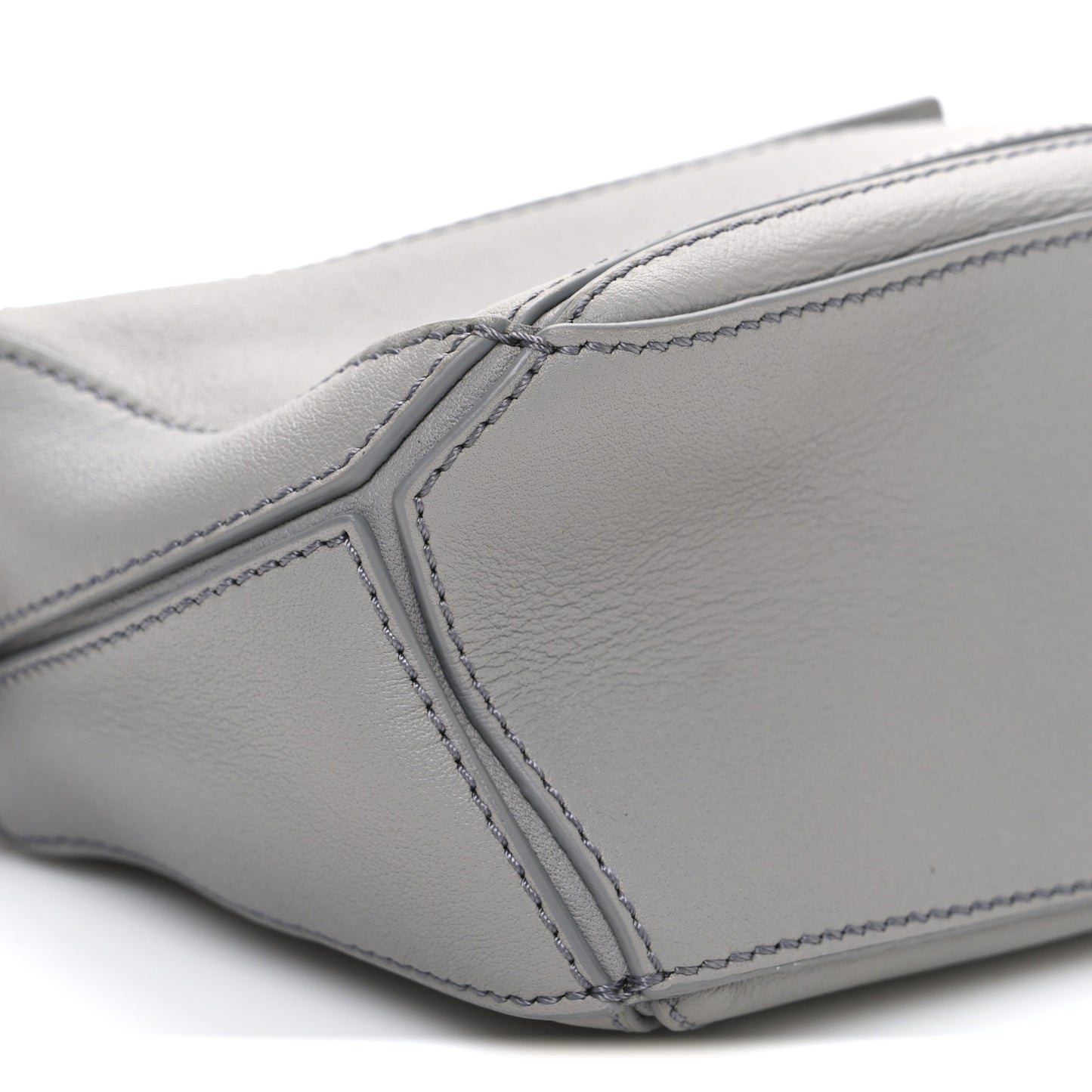 Soft Grained Calfskin Mini Puzzle Bag Pearl Grey