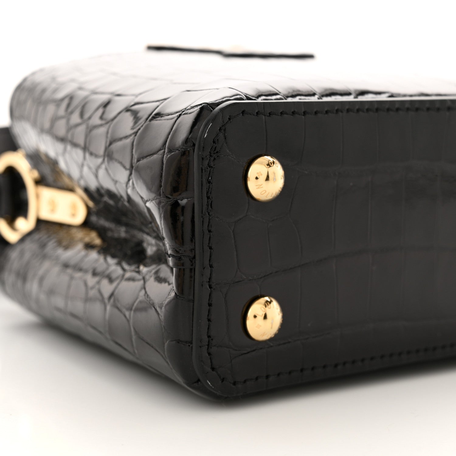 Louis Vuitton Crocodile Mini Capucines Black 9 of 10