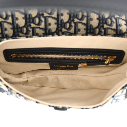 Christian Dior Oblique Saddle Bag With Strap Blue 5 of 10