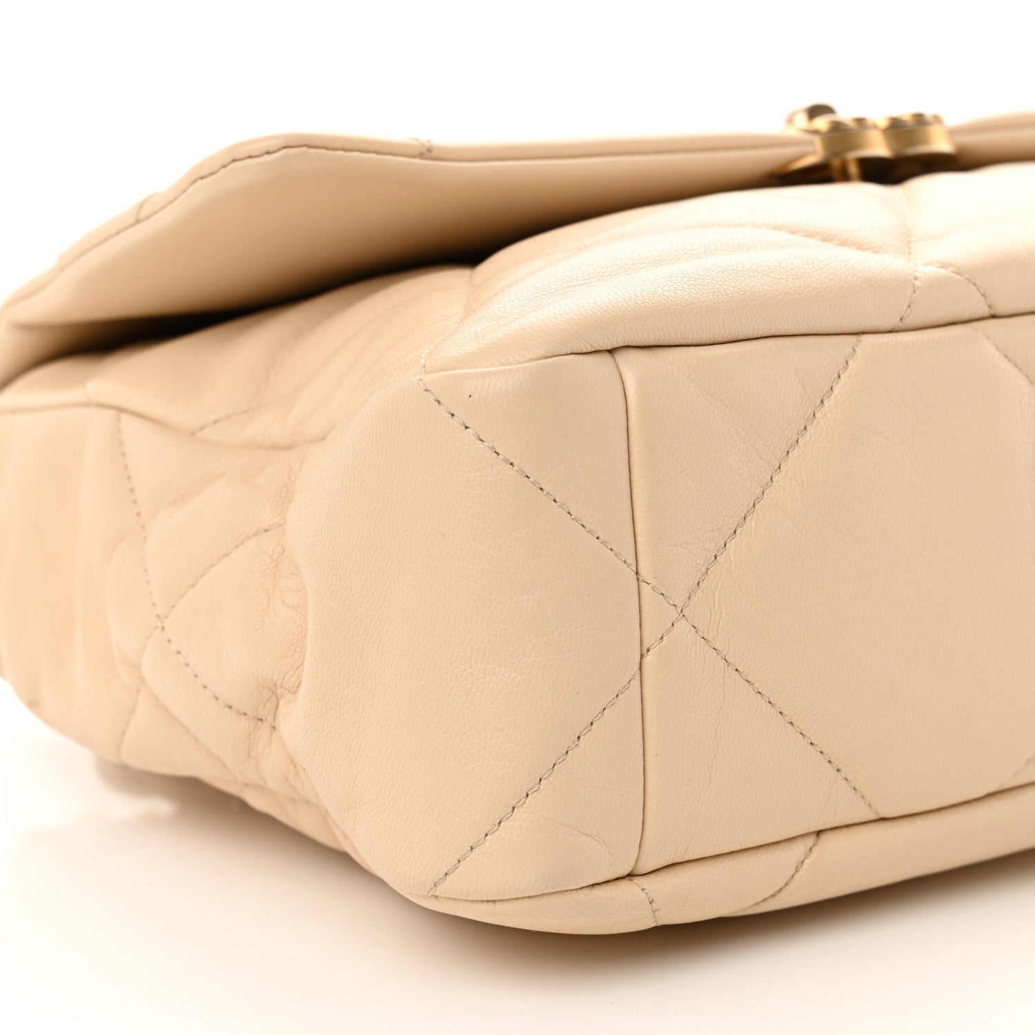 Chanel Lambskin Quilted Large Chanel 19 Flap Light Beige 9 of 11