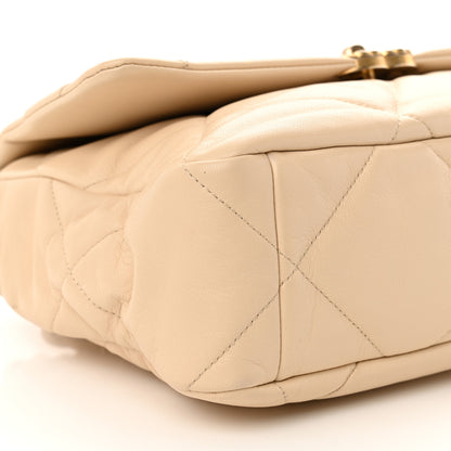 Chanel Lambskin Quilted Large Chanel 19 Flap Light Beige 9 of 11