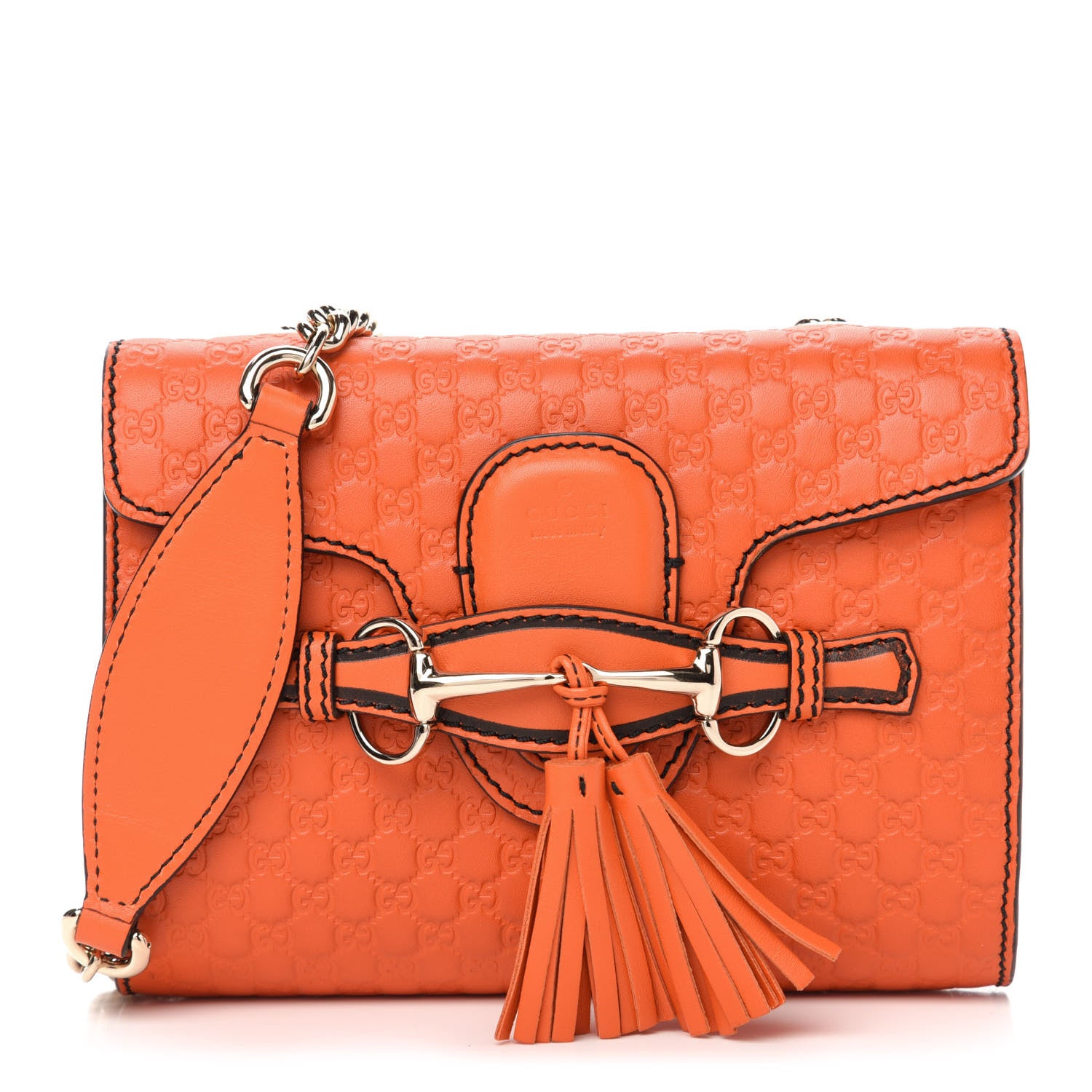 Gucci Soft Microguccissima Mini Emily Chain Shoulder Bag Sun Orange 1 of 11