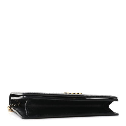 Gucci Textured Calfskin Script Logo Wallet On Chain Black 3 of 9
