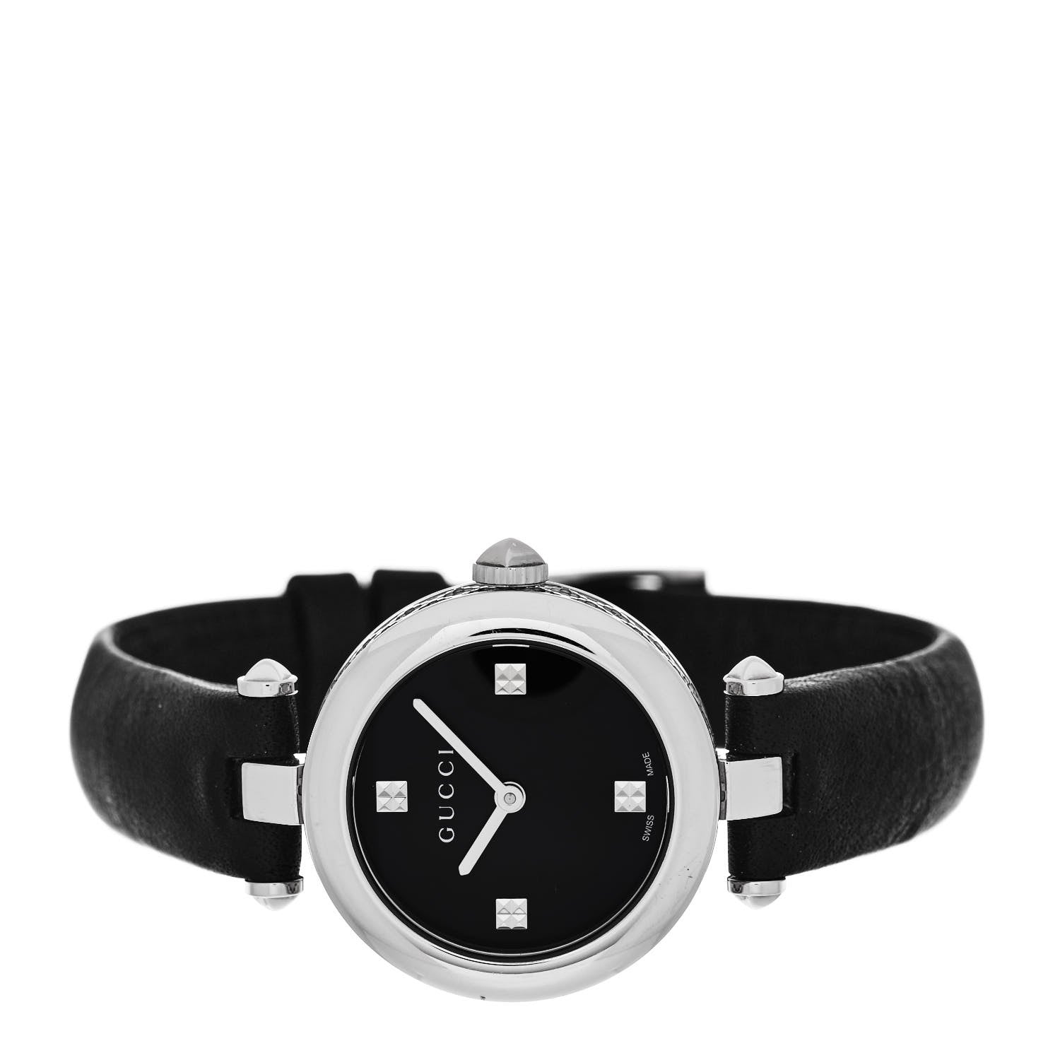 Gucci Stainless Steel Calfskin 27mm Diamantissima Quartz Watch Black 2 of 5