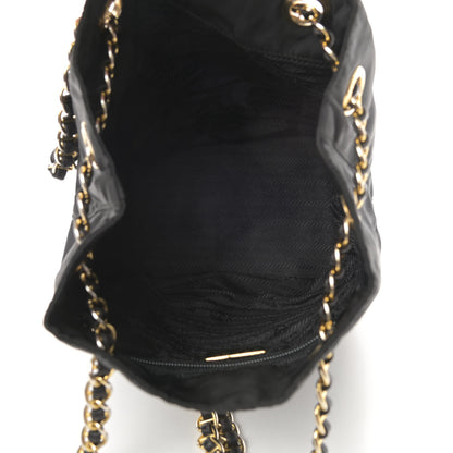 Prada Nylon Tessuto Acciaio Chain Shoulder Bag Black 5 of 12