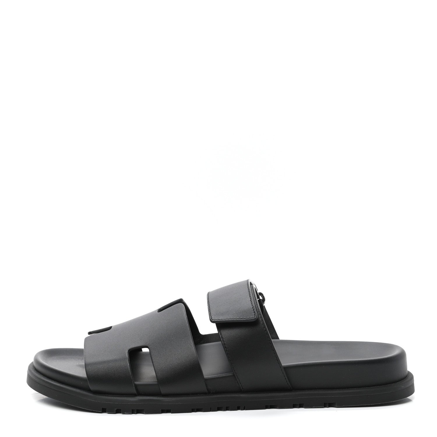 Hermes Calfskin Mens Chypre Sandals 43 Black 1 of 9