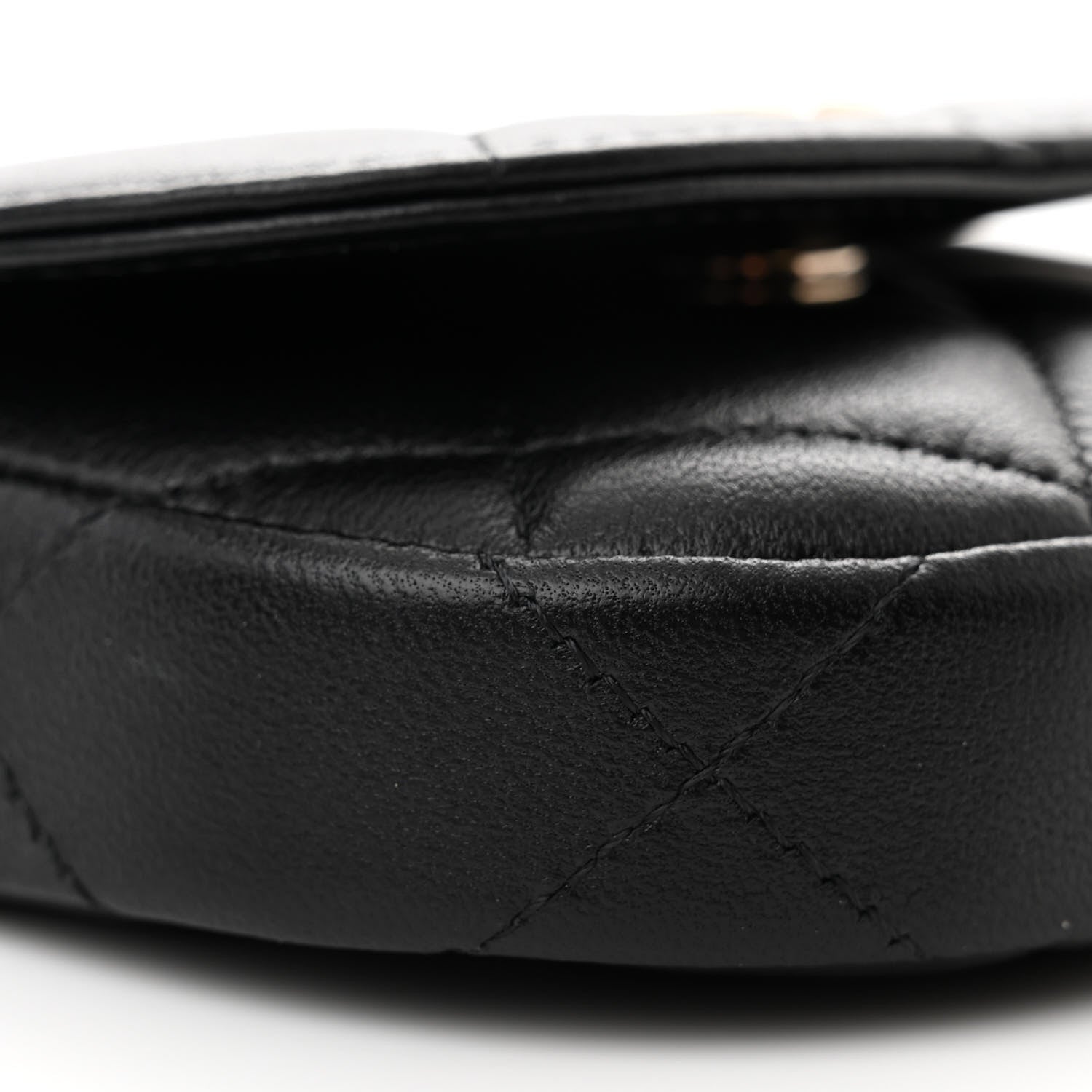 Chanel Lambskin Quilted Pearl Top Handle Clutch With Chain Black 11 of 12