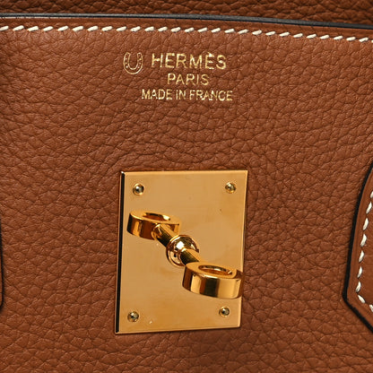 Hermes Togo Horseshoe Birkin 35 Gold Chocolate 5 of 14