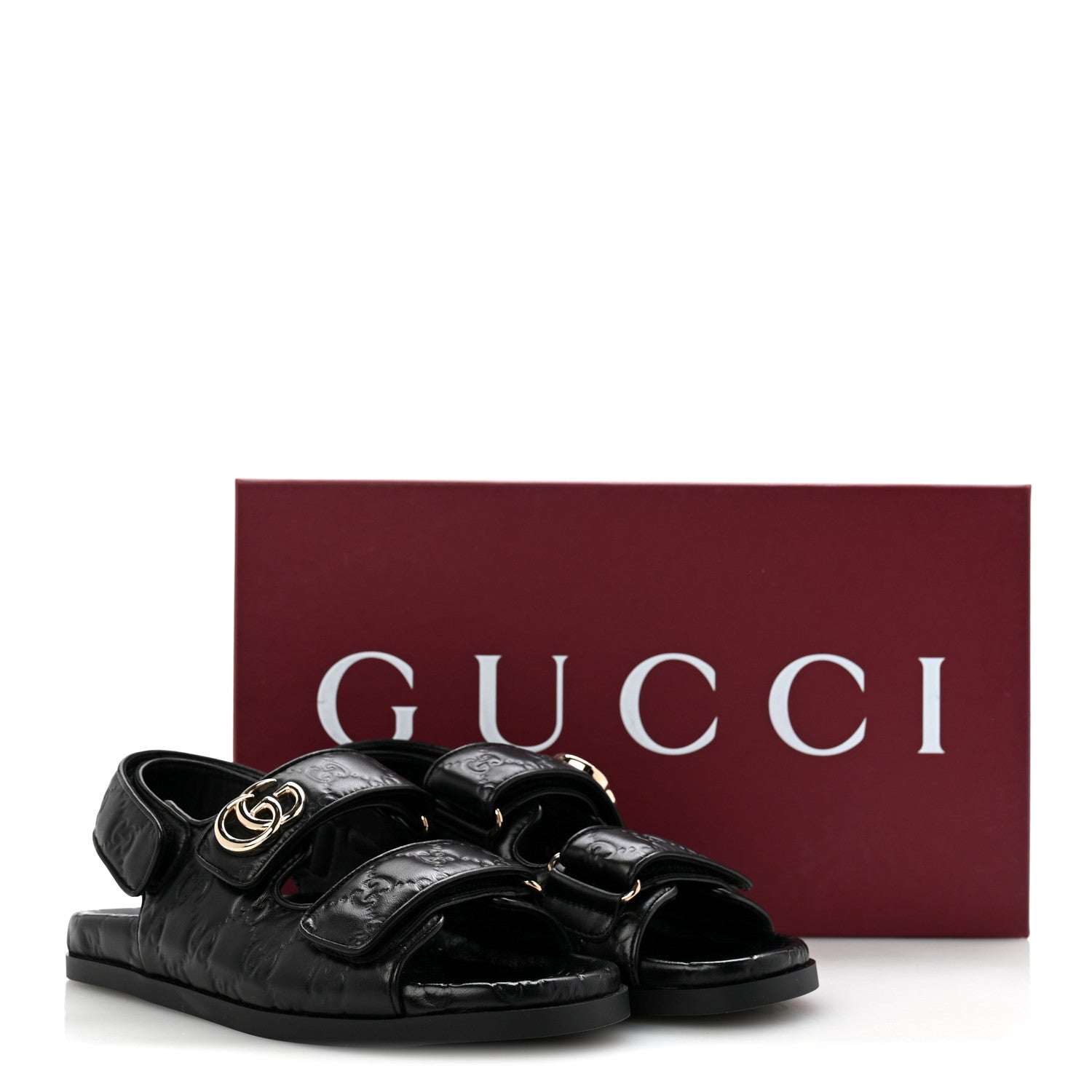 Gucci Guccissima GG Embossed Womens Sandals 36 Black 10 of 10