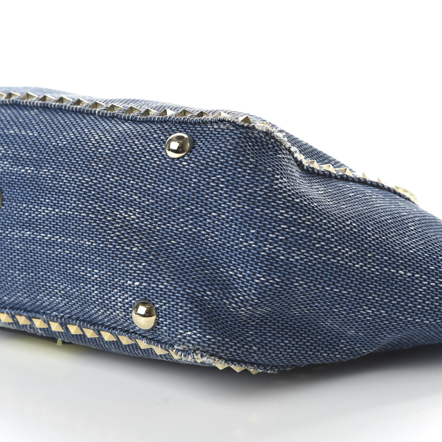 Denim Medium Rockstud Tote Blue Green