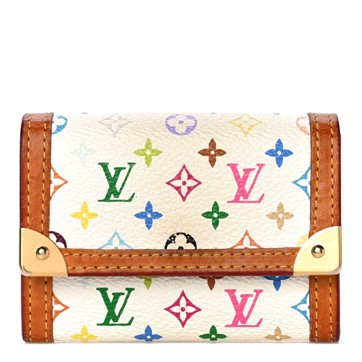 Monogram Multicolor Porte-Monnaie Plat Coin Purse White