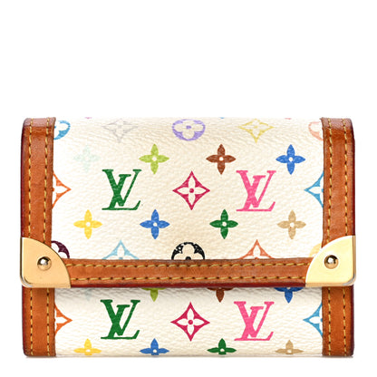 Louis Vuitton Monogram Multicolor Porte-Monnaie Plat Coin Purse White 1 of 15