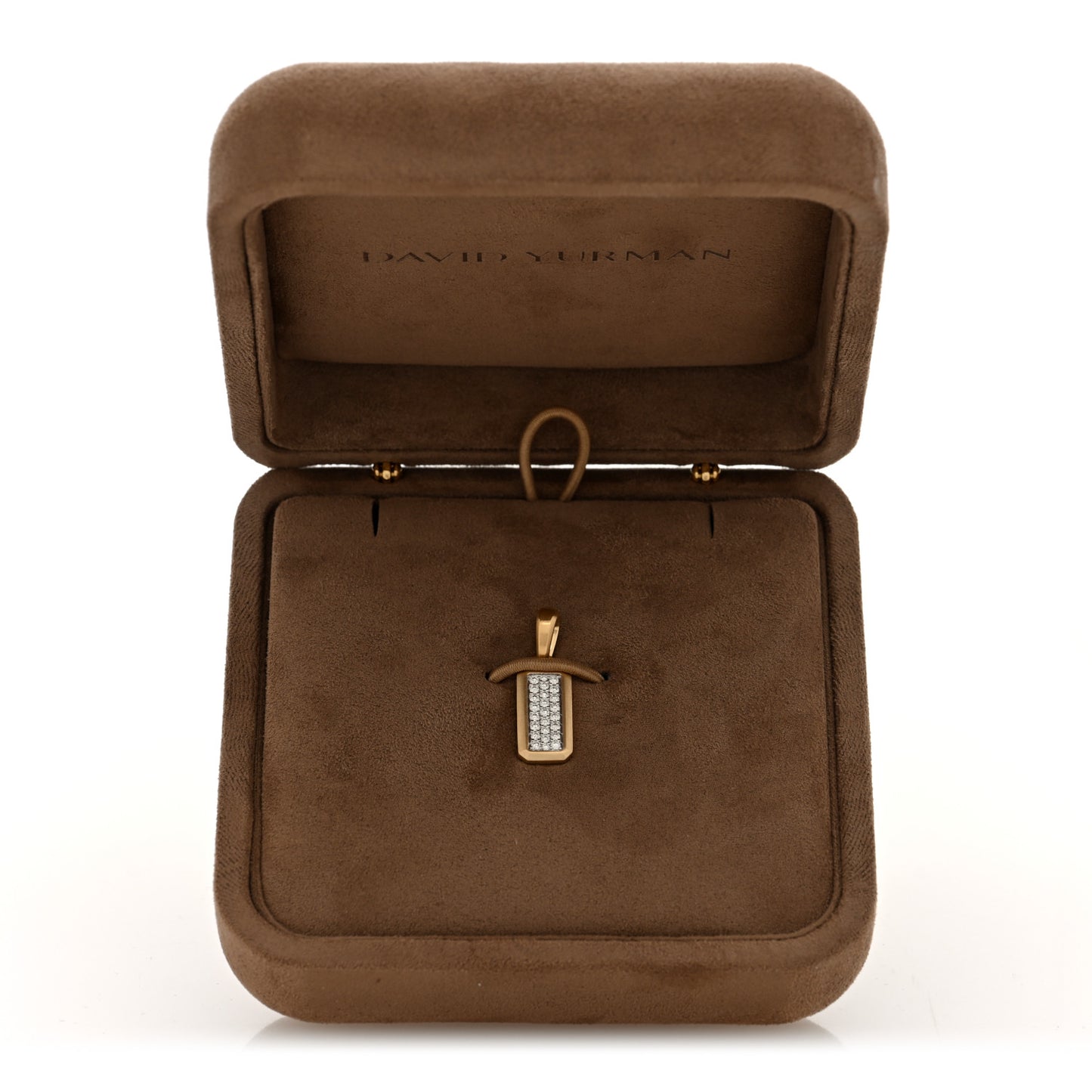 18K Yellow Gold Diamond Streamline Pave Amulet Pendant