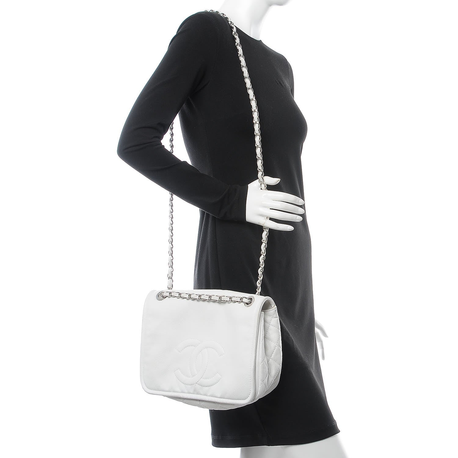Chanel Caviar Large Timeless CC Flap White 2 of 12