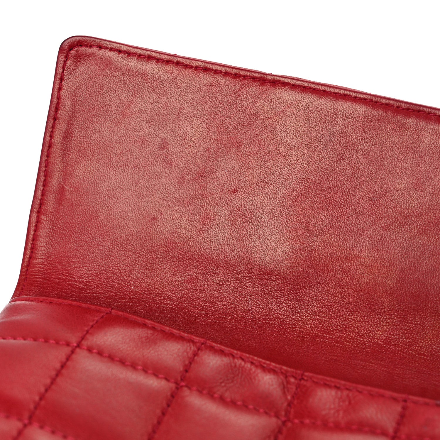 Chanel Lambskin Chocolate Bar Mademoiselle Flap Shoulder Bag Red 13 of 17