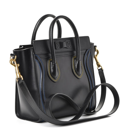 Celine Smooth Calfskin Multicolor Double Stitching Nano Luggage Black 3 of 7