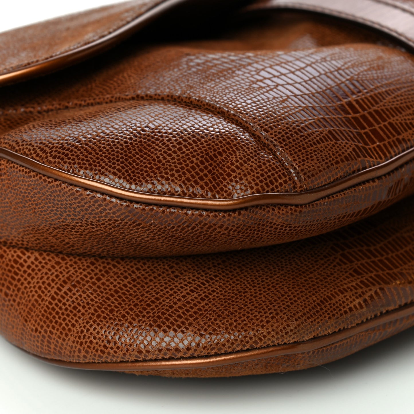 Lizard Double Saddle Bag Brown