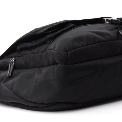 Prada Tessuto Nylon Saffiano Messenger Satchel Black 7 of 11