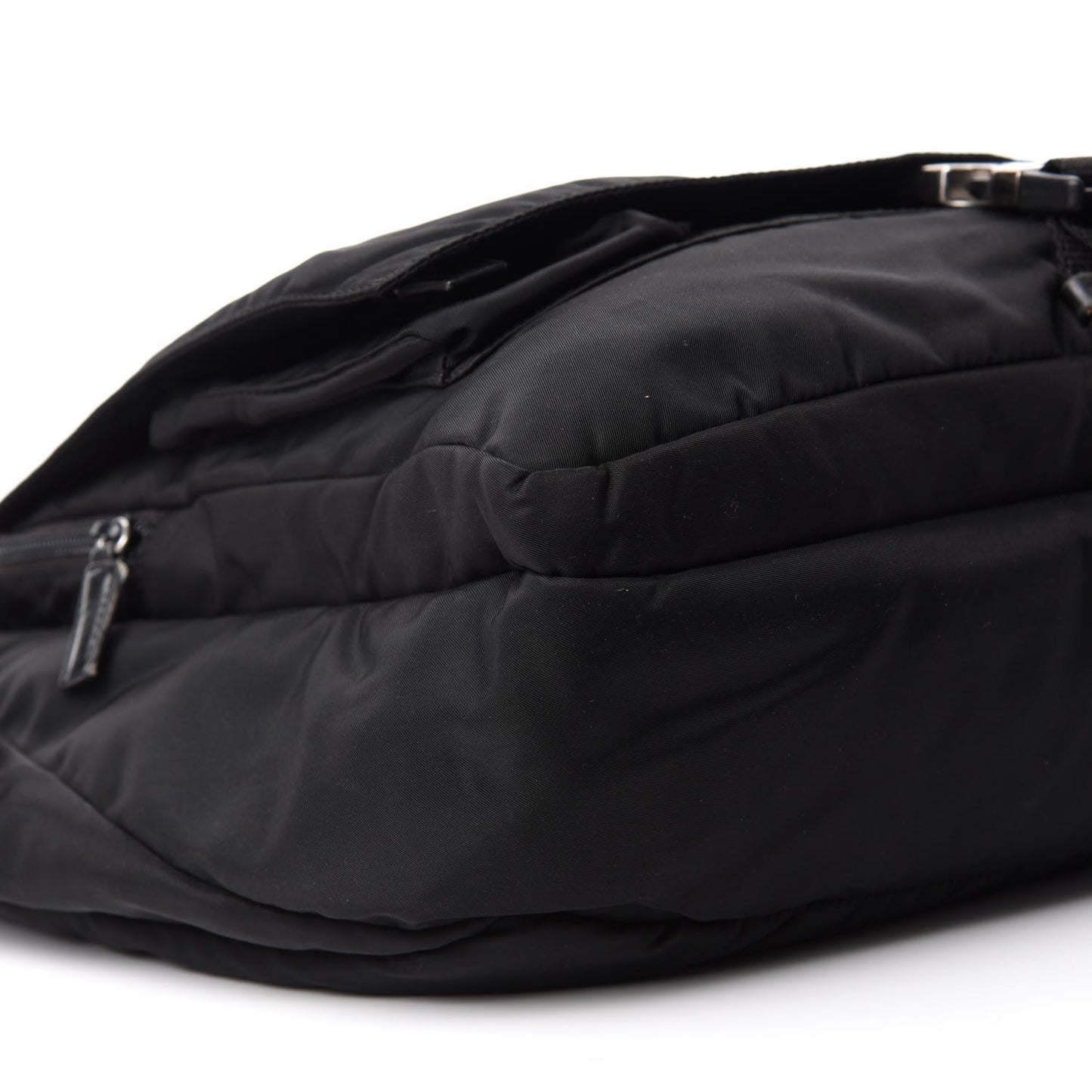 Tessuto Nylon Saffiano Messenger Satchel Black