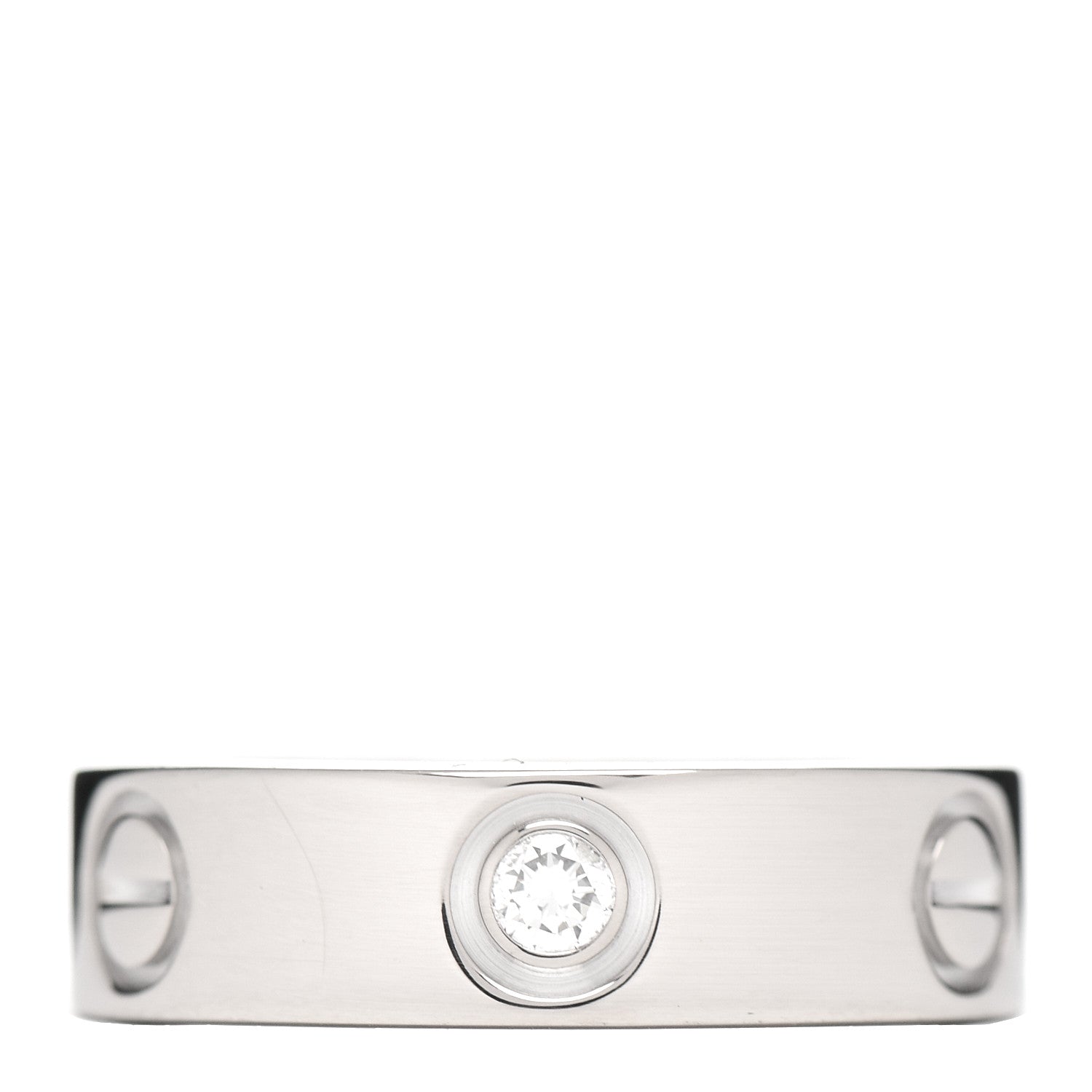 Cartier 18K White Gold 3 Diamond 5.5mm LOVE Ring 51 5.75 1 of 4