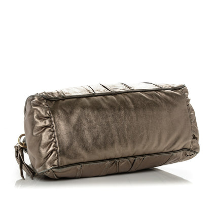 Gucci Metallic Calfskin Medium Hysteria Top Handle Bag Gold 4 of 7