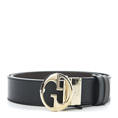 Gucci Dollar Calfskin 1973 Reversible Belt 105 42 Black Testa di Moro 1 of 6