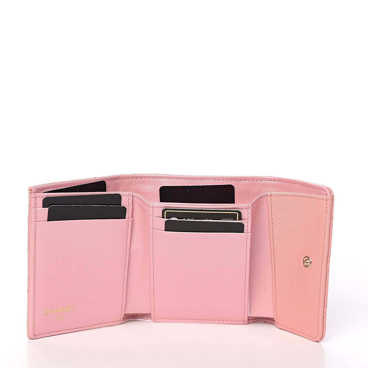 Chanel Iridescent Caviar Quilted Small Flap Wallet Rose Pink 4 of 9