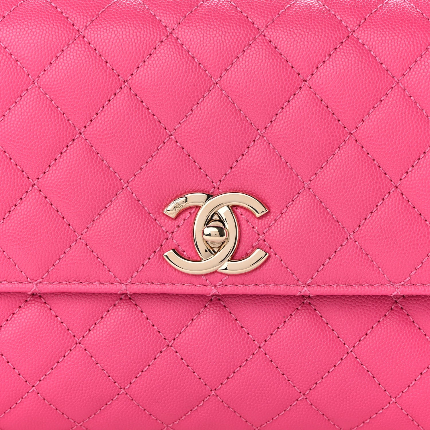 Chanel Caviar Quilted Small Coco Handle Flap Pink 7 of 9
