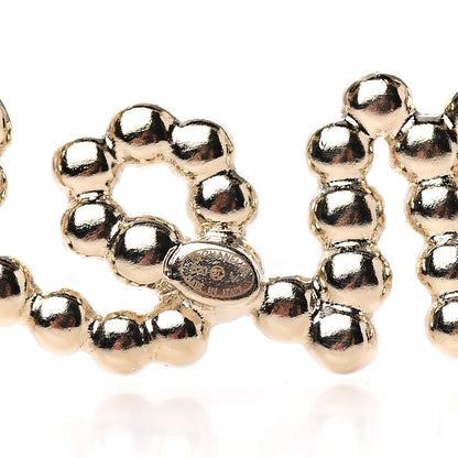 Chanel Metal Glass Swirling Pearls Brooch Pin Gold 3 of 4