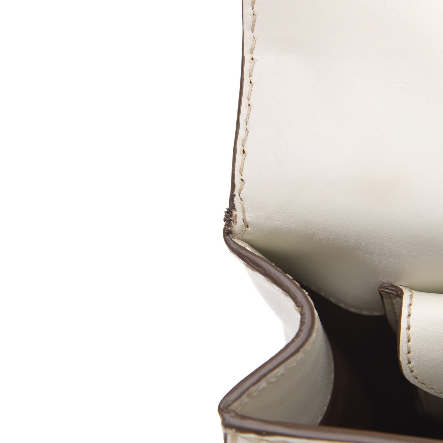 Vitello Tri-Color Sound Top Handle Satchel White Naturale