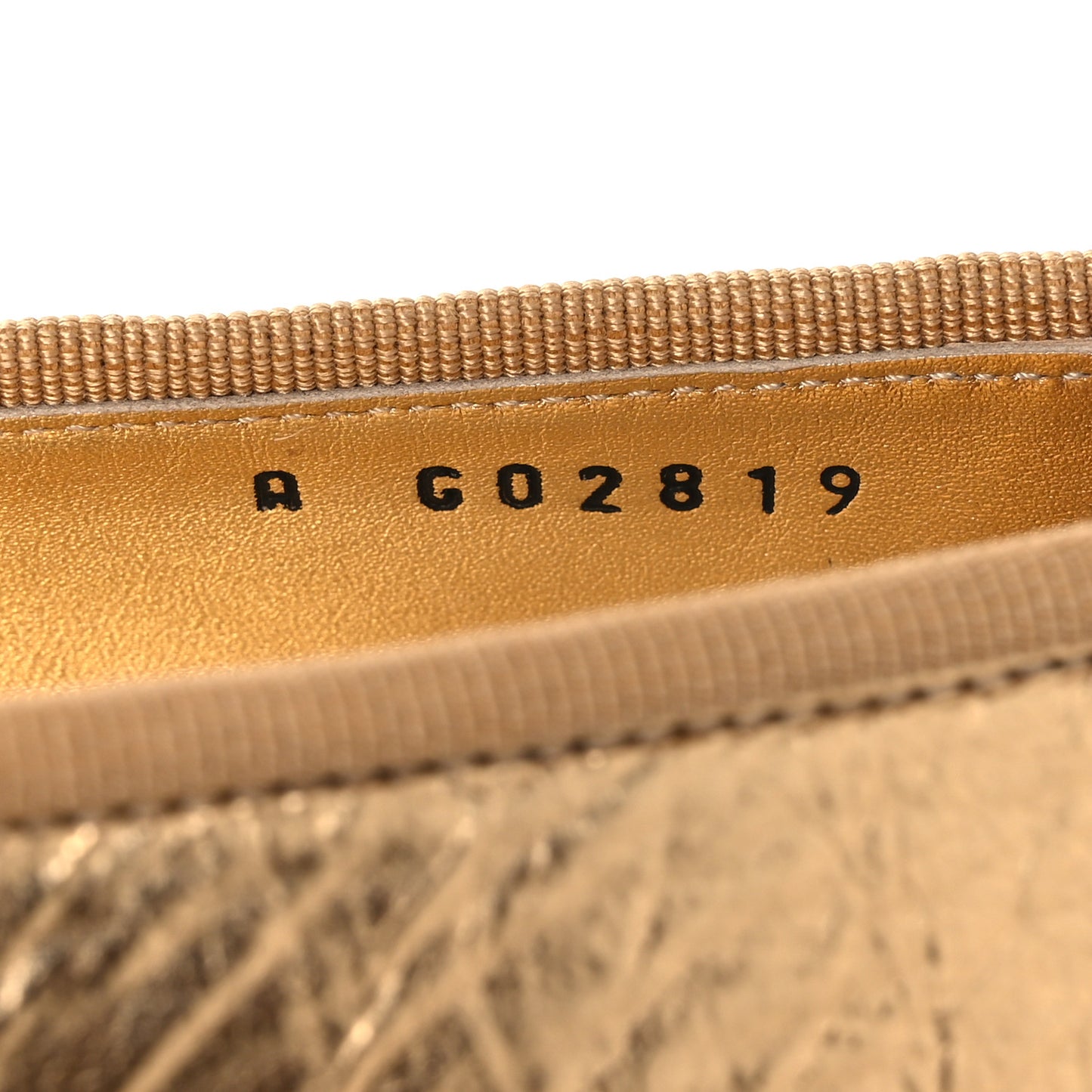 Metallic Calfskin Grosgrain Cap Toe CC Ballerina Flats 37.5 Gold