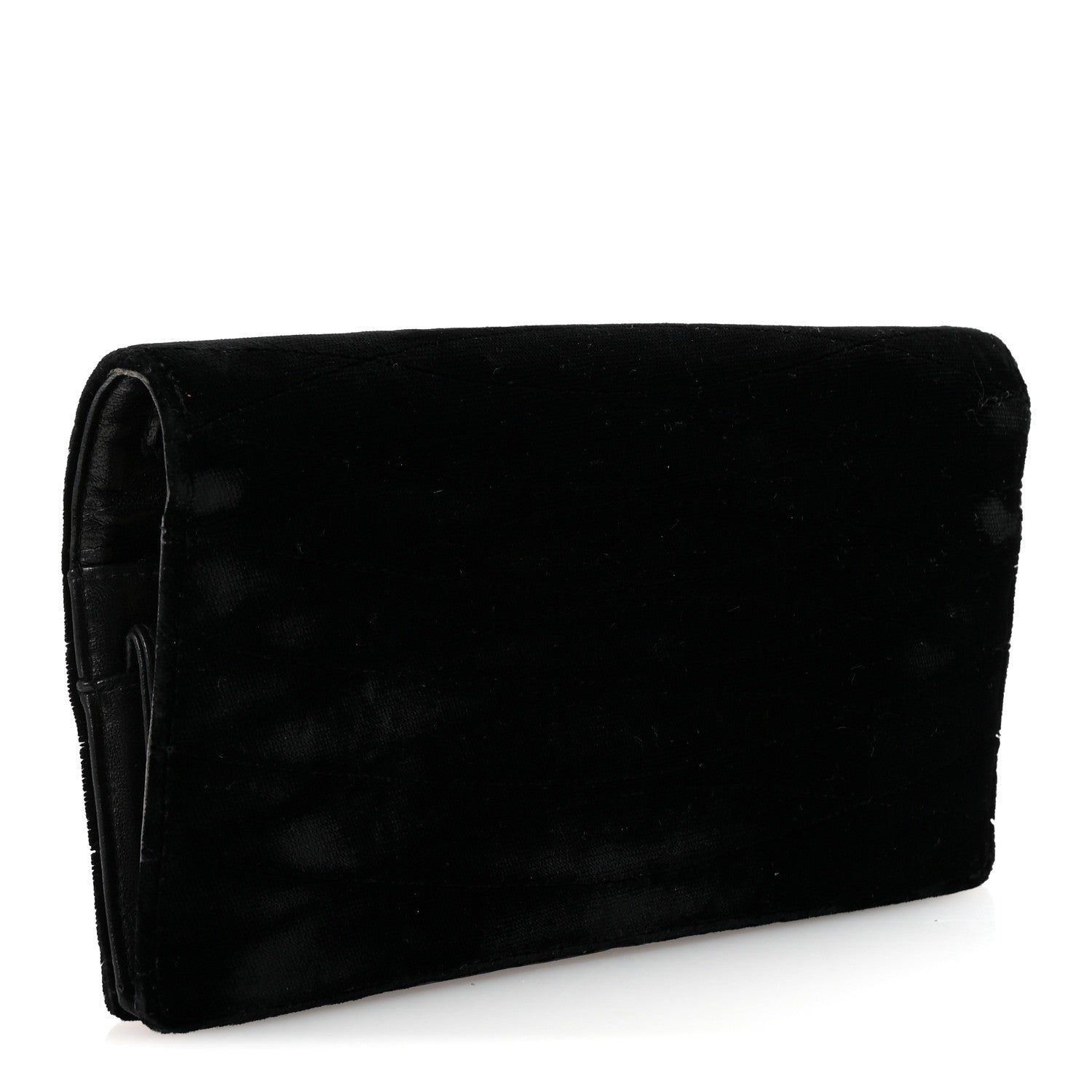 Chanel Velvet Quilted Clutch Black 3 of 7