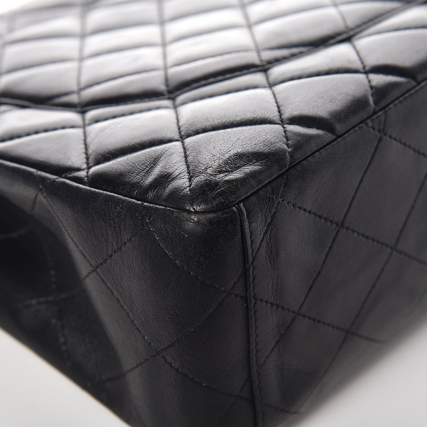 Lambskin Quilted Maxi Single Flap Black