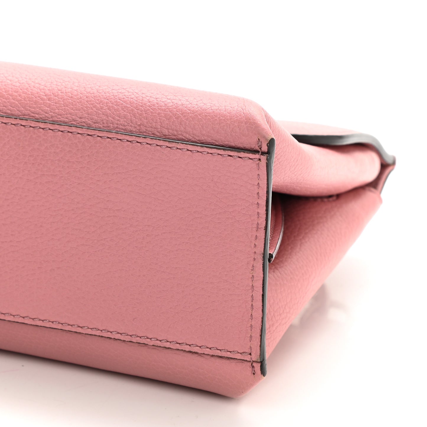 Cellarius Calfskin Small Bamboo Daily Top Handle Bag Carmine Rose
