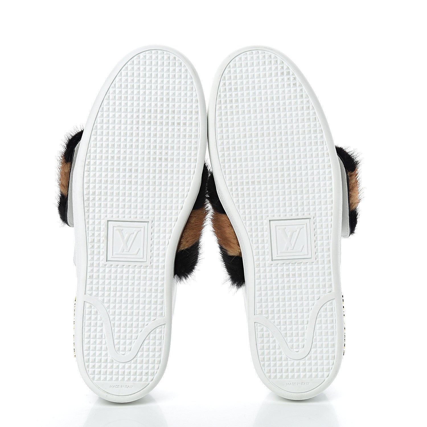 Louis Vuitton Calfskin Mink Fur Frontrow Sneakers 40 White 5 of 11